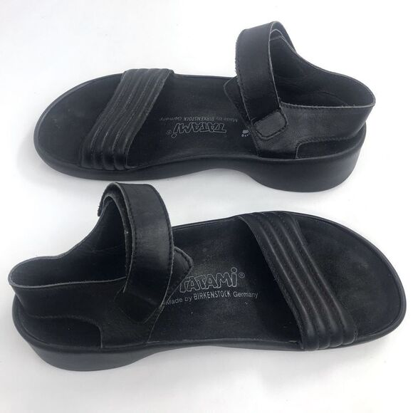 Birkenstock Tatami Black Soft Leather Unisex Sandals - Picture 6 of 13